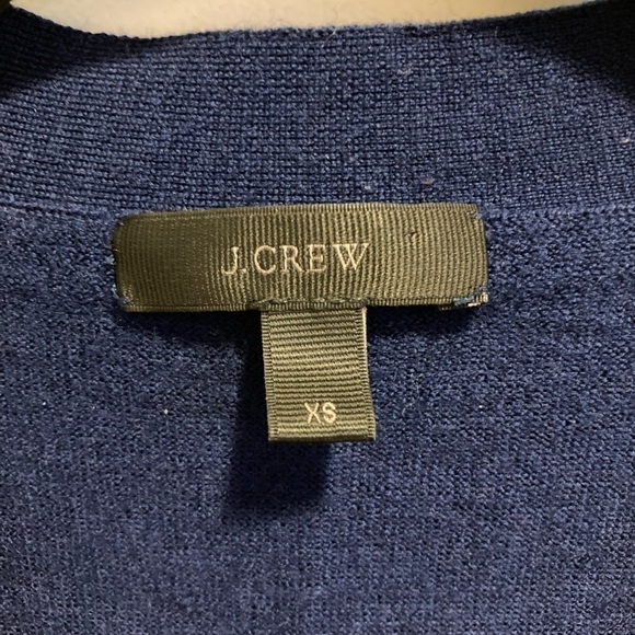 J. Crew navy XS 100% merino wool navy cardigan. - Picture 4 of 6